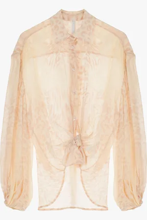 Imperial Camicia stampa animalier con maniche volume