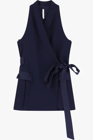 Imperial Gilet a portafoglio con revers e fiocco satinato