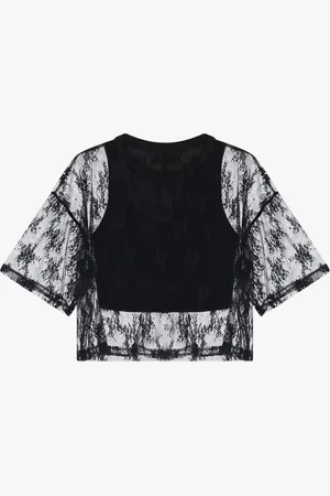 Imperial T-shirt corta con dettagli trasparenti
