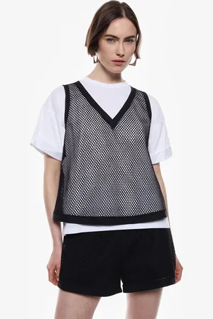 Imperial T-shirt rete colorblock con v-neck