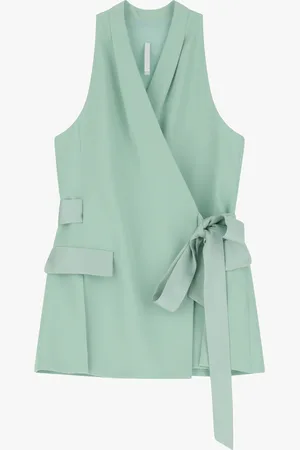 Imperial Gilet a portafoglio con revers e fiocco satinato