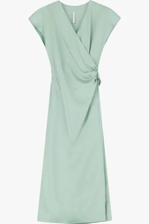 Imperial Vestito midi fluido a portafoglio con maniche corte