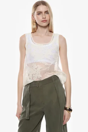 Imperial Top smanicato con stampa decorativa