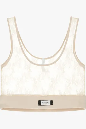 Imperial Top a rete con stampa floreale