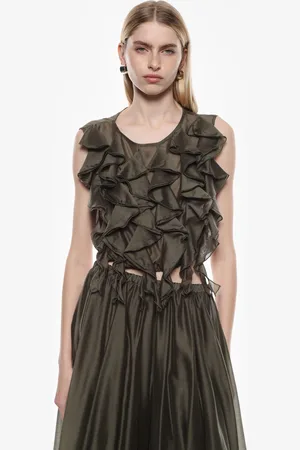 Imperial Top con volant e girocollo