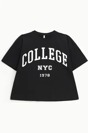 Imperial T-shirt stampa college maniche corte