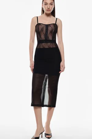 Imperial Abito midi in pizzo con spalline