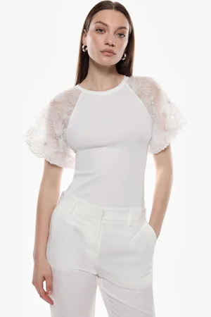 Imperial Top con maniche corte in tulle