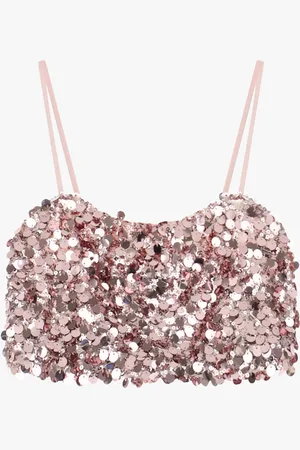 Imperial Top con spalline e paillettes