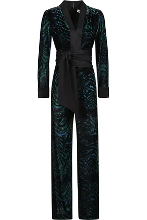 Diane von Furstenberg Tuta in Velluto Green