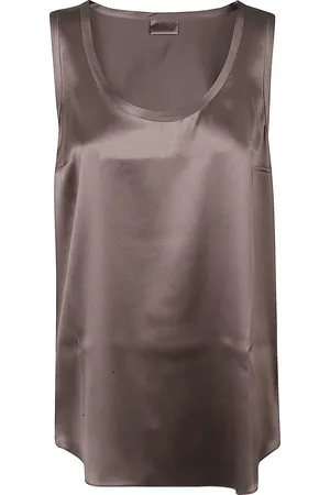 Brunello Cucinelli Top in Raso di Seta Brown