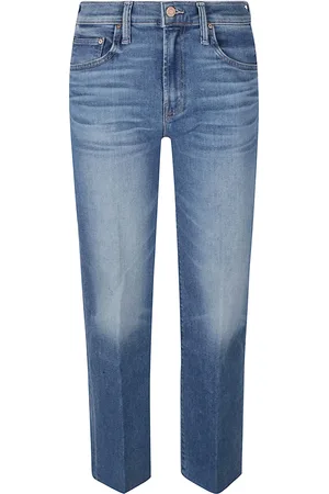 Mother Jeans Mid Rise Rambler Zip Ankle Fray