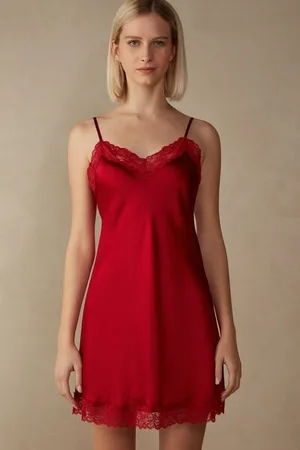 intimissimi Sottoveste in Seta e Inserti in Pizzo Donna