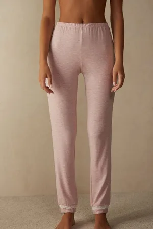 intimissimi Pantalone Lungo in Modal con Dettagli in Pizzo Donna
