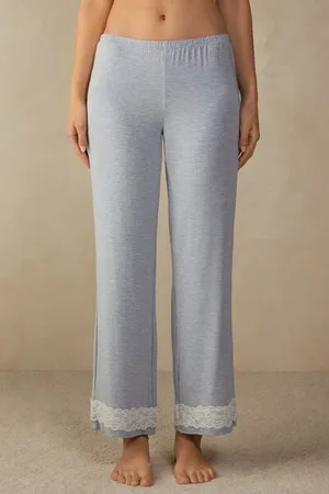 intimissimi Pantalone Lungo in Modal con Dettagli in Pizzo Donna