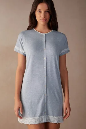 intimissimi Camicia da Notte Aperta Davanti con Dettagli in Pizzo Donna