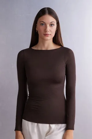 intimissimi Maglia Manica Lunga in Modal con Cashmere e Scollo a Barchetta Donna