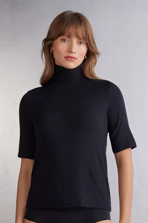 intimissimi Maglia Manica Corta Collo Alto Modal con Cashmere Light Donna