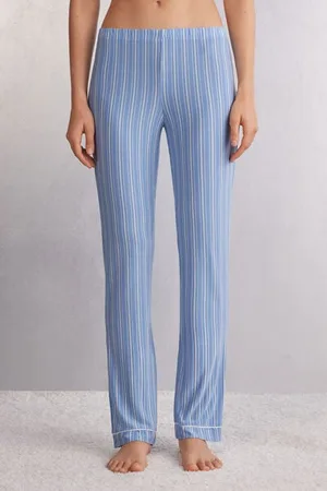intimissimi Pantaloni Modal Dritti Oxford Stripes Donna