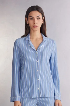 intimissimi Maglia Modal Aperta Davanti Oxford Stripes Donna