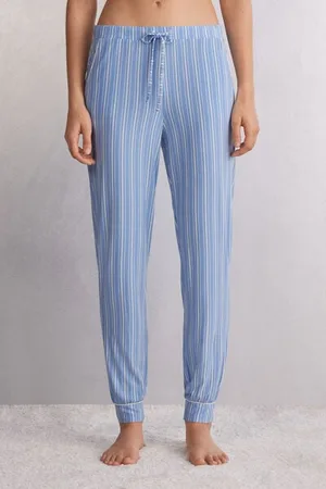 intimissimi Pantaloni Lunghi Modal con Polsino Oxford Stripes Donna