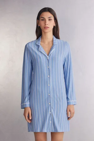 intimissimi Camicia da Notte Modal Aperta Davanti Oxford Stripes Donna
