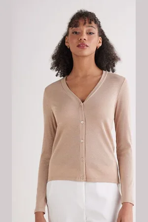 intimissimi Cardigan a Costine in Cotone Lamè Donna