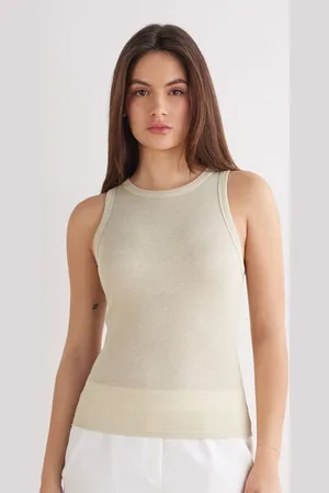 intimissimi Canotta a Costine in Cotone Lamè Donna