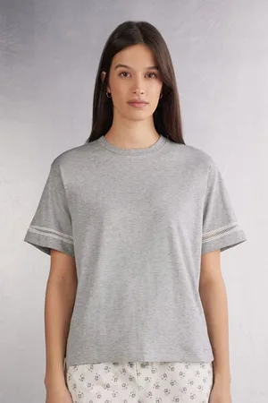 intimissimi Maglia Manica Corta Cotone Superior Dusty Flower Donna