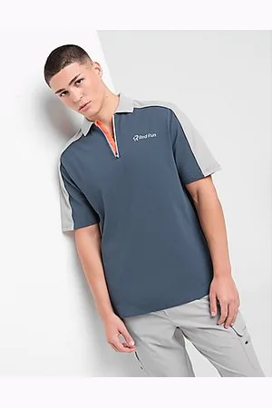 Red Run Activewear Zip Polo Shirt