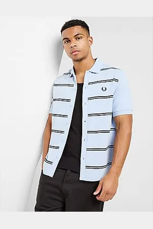 Fred Perry Horizonal Stripe Button Pique Polo Shirt