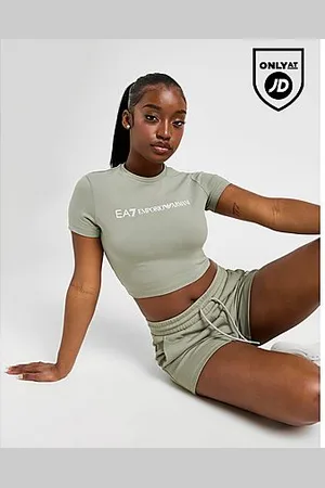 EA7 Logo Slim Crop T-Shirt