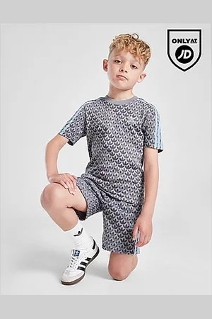 adidas Monogram Print T-Shirt/Shorts Set Childre