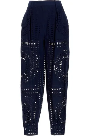 Alberta Ferretti Pantalone cotone ricamato
