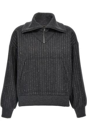 HERNO Felpa half zip paillettes