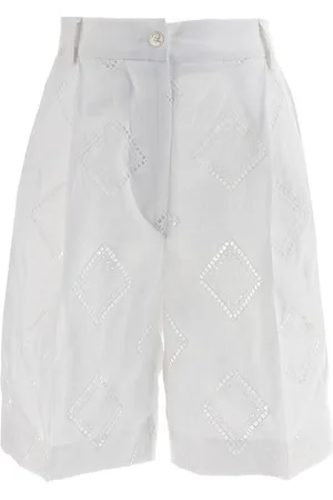 Kiton Bermuda lino ricamato