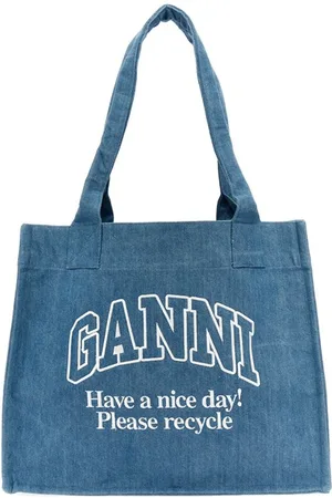 Ganni Shopping denim ricamo logo