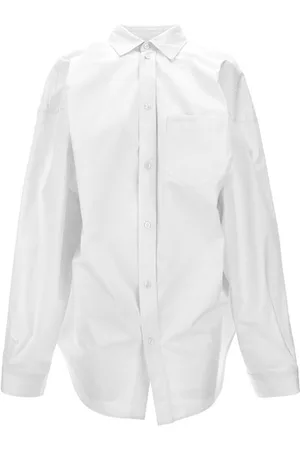 Balenciaga Camicia asimmetrica ricamo logo