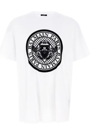 Balmain T-shirt logo velluto