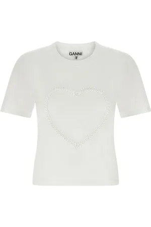 Ganni T-shirt ricamo cuore