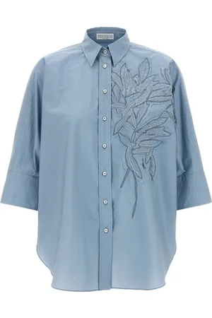 Brunello Cucinelli Camicia intarsio