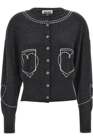 MO5CH1NO Cardigan ricami contrasto