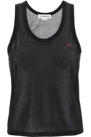 Victoria Beckham Tank top ricamo logo