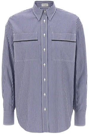 Brunello Cucinelli Camicia righe Monile