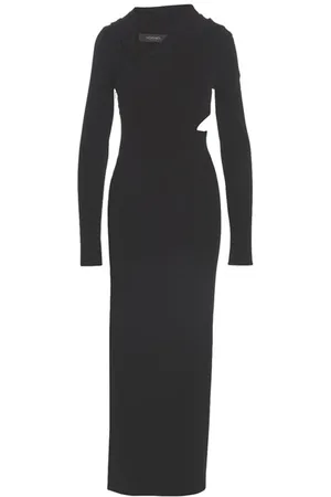 VERSACE Abito lungo con cappuccio cut out