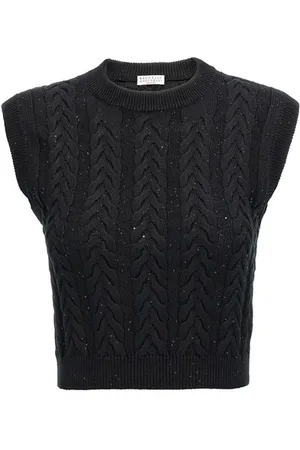 Brunello Cucinelli Gilet Dazzling Double Cable
