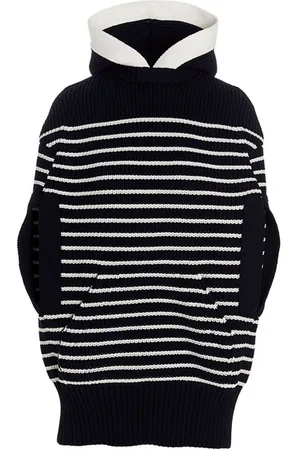 SACAI Mantella con cappuccio righe
