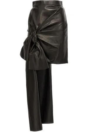 Alexander McQueen Gonna pelle maxi fiocco
