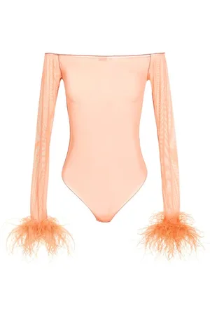 Oseree Body mesh trasparente piume