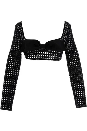 Giambattista Valli Top cropped macramè fiocco